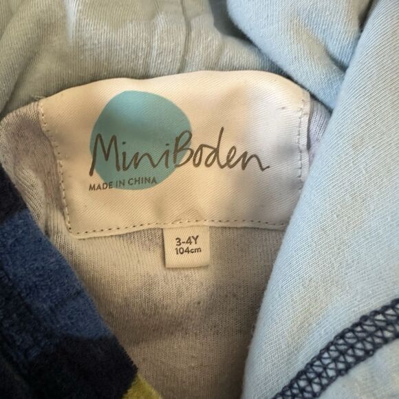 Mini Boden SIze 3-4 Years Shark Towel Swim Cover Blue Hooded - Picture 3 of 6